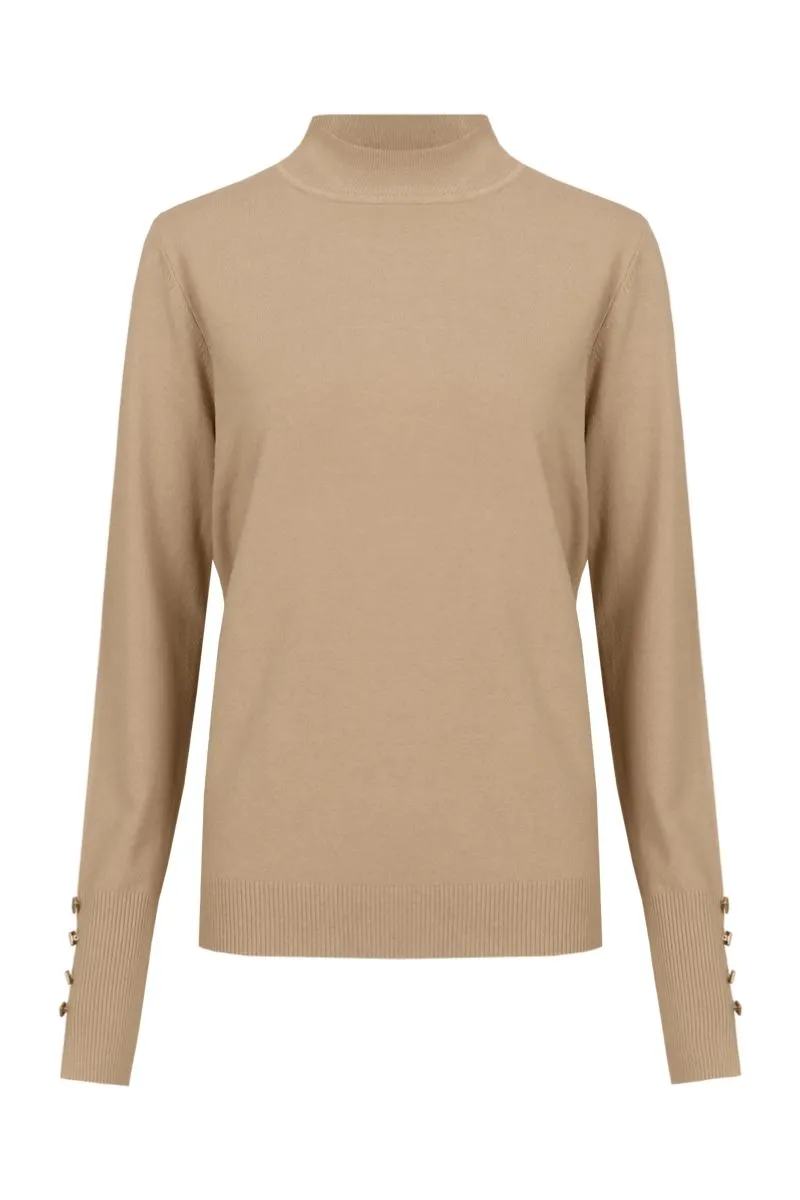 CS The Label Ambra Knit Pullover, light camel gebreide trui